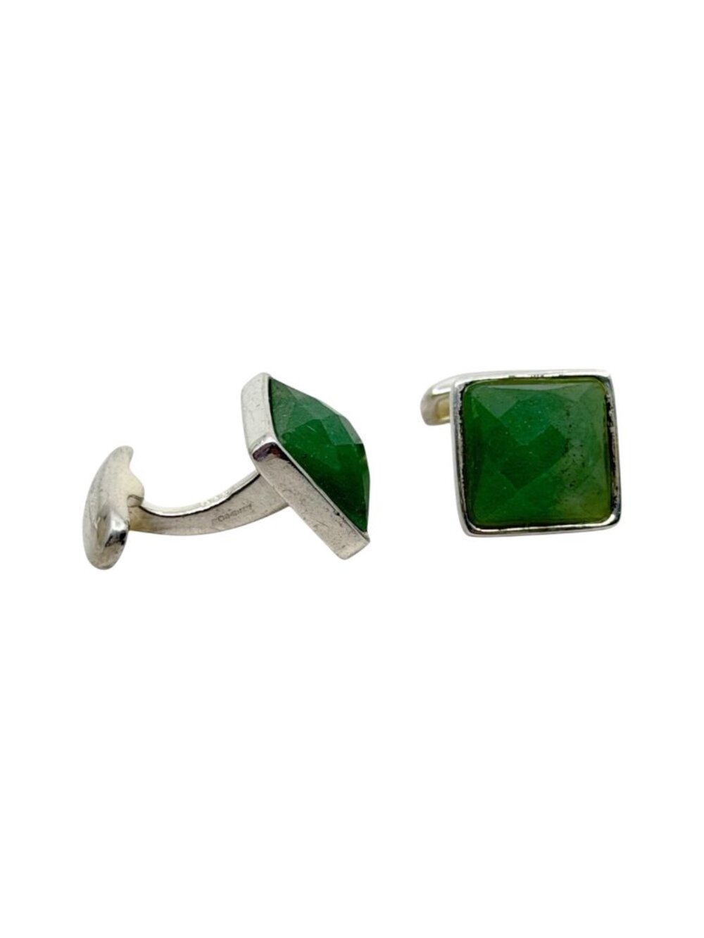 Charles Tyrwhitt sterling silver aventurine cufflinks - GM1269